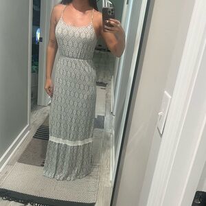 Mossimo Supply Co. Gray and White Maxi Dress